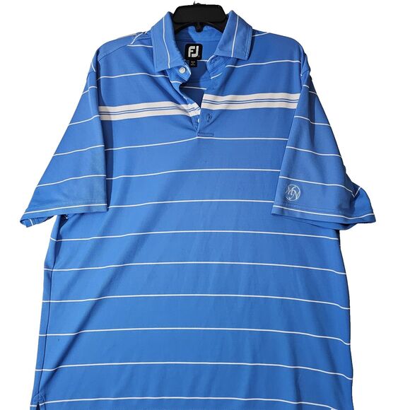 FootJoy Other - Mens Footjoy XL Polo Golf Shirt Blue Striped MN on Sleeve